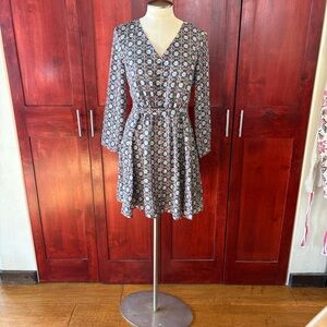 Altar'd State Blue Floral Long Sleeve Dress